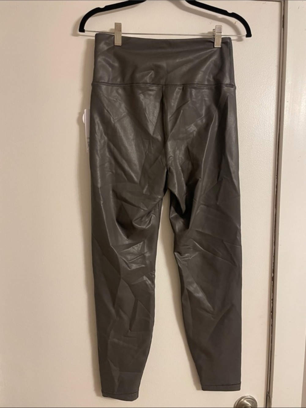 Yogalicious Faux Leather Leggings - Charcoal Gray